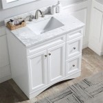 36 Inch White Vanity Top